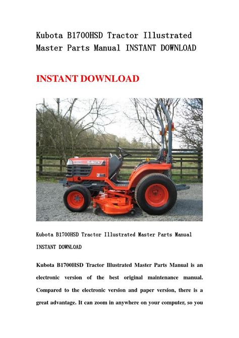 Kubota b1700hsd tractor parts manual illustrated master pa. - Fujitsu lifebook e 780 service manual.