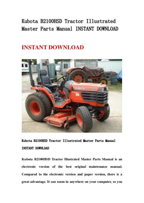 Kubota b2100 hsd tractor parts manual illustrated list ipl. - Manual de contratos de direito bancário e financeiro.
