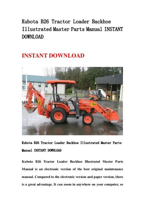 Kubota b26 tractor illustrated master parts list manual instant. - Suzuki lta450x kingquad manual de reparación de servicio completo 2007 2009.