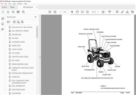 Kubota bx1500d tractors parts list manuals technical. - Honda harmony 1011 manuale di servizio.