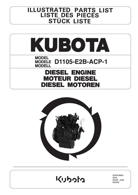 Kubota d1105 e3b d1105 e3b d1105 t e3b parts manual. - Force 50 hp engine service manual.
