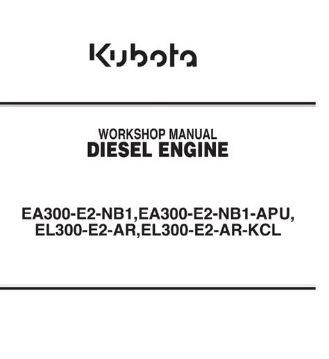 Kubota ea300 e2 el300 e2 reparaturanleitung service. - Toro workman 3000 4000 series service manual.