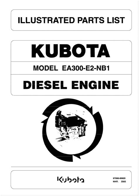 Kubota ea300 ea400 dieselmotor full service reparaturanleitung. - Resúmenes de capítulos para niño en la caja de madera.