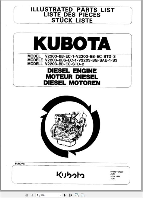 Kubota engine v 2203 parts manual. - Die stellung des postchecks im monetären sektor der schweiz..