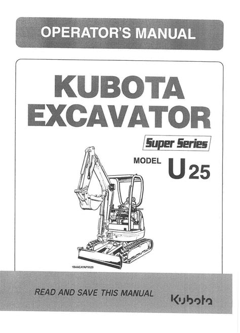 Kubota excavators super series u25 operators manual. - La question du canal de beauharnois.