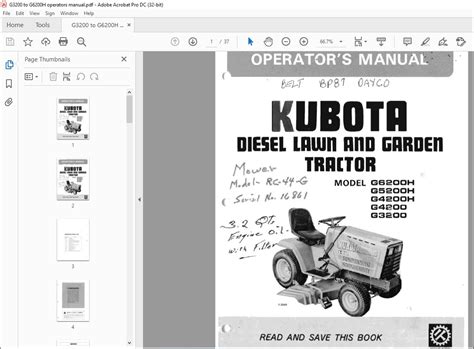 Kubota g3200 g4200 g4200h g5200h g6200h lawn garden tractor operator manual instant download. - Guide di studio per la biologia delle onorificenze.