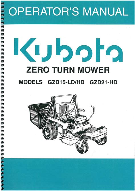 Kubota gzd15 gzd15 ld gzd15 hd nullkurvenmäher service handbuch download. - Simplicity operators instructions manual turf trail cruiser.