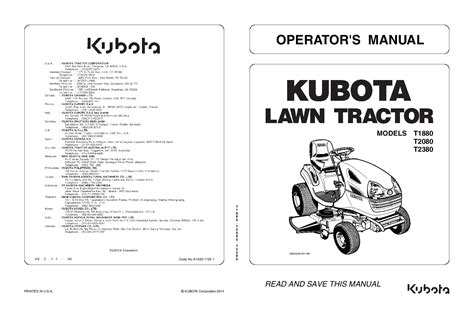 Kubota kubota t1460 t1560 lawn tractor service manual. - Manuale generale di riparazione della gamma elettrica.