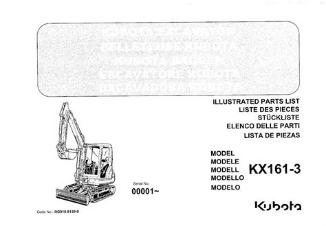 Kubota kx161 3 excavator illustrated master parts manual instant. - Zenith aire acondicionado manual de instrucciones.