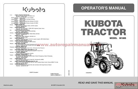 Kubota m108s tractor workshop service repair manual download german. - Mercedes benz actros manual gear box.