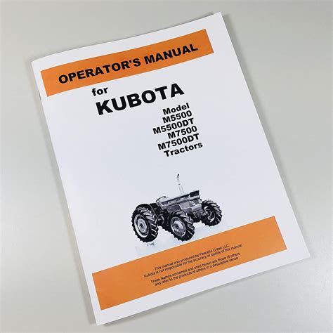 Kubota m4500 m5500 m7500 tractor operators manual. - 2006 opel corsa utility service manual.