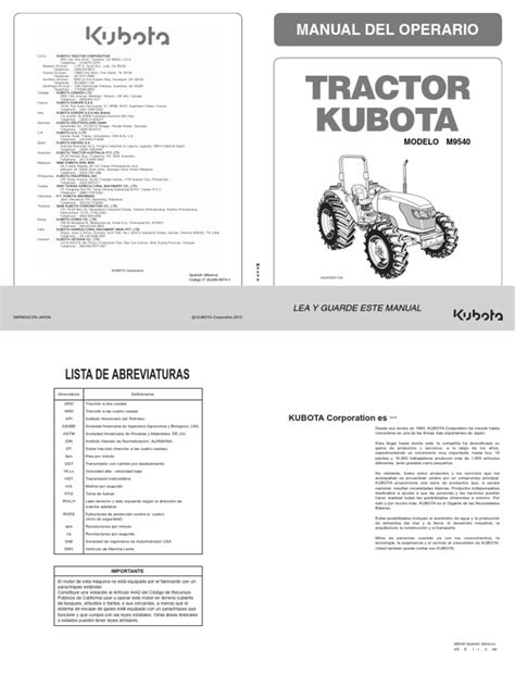 Kubota m9540 bajo perfil tractor taller servicio reparacion suplemento manual descarga. - Kubota bx1500d tractors parts list manuals technical.