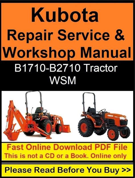 Kubota models b1710 b2110 b2410 b2710 tractor repair manual. - Manual for weinig profimat 22n moulder.