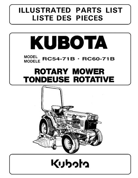Kubota rc60 g20 mower parts manual illustrated list ipl. - Mtu detroit diesel 2000 series manual.