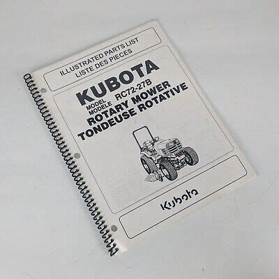 Kubota rc72 parts manual illustrated list ipl. - User s manual for centurion polo rotovator.