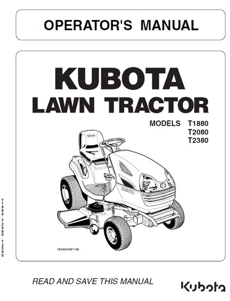 Kubota t1880 t2080 t2380 lawn garden tractor service workshop manual. - Botany textbook for degree student by a c dutta.