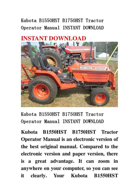 Kubota tractor b1550hst b1750hst operator manual download. - Uga history exemption test study guide.