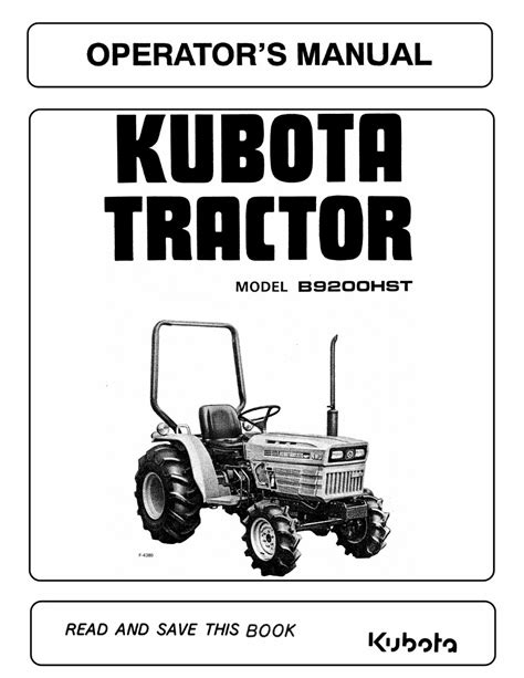 Kubota tractor b9200 hst operators owners manual high quality b9200hst now. - Case ih 4230 tractor service manual.