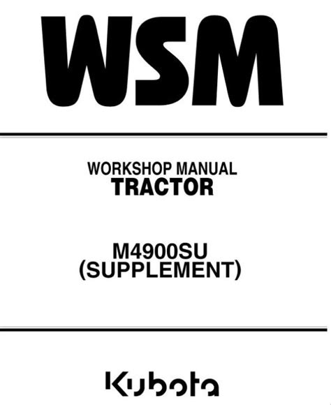 Kubota tractor m4900su parts manual illustrated parts list. - 1988 jeep grand cherokee repair manual.