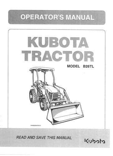 Kubota tractor model b26tl operators manual. - Example of a simple instruction manual.