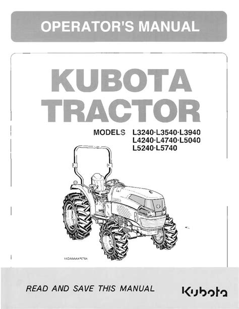 Kubota tractor operators service manual l3240 l3540 l3940 l4240 l4740 l5040 l5240 l5740. - Briggs and stratton model 80202 repair manual.