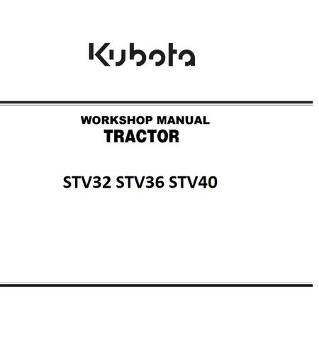 Kubota tractor stv32 stv36 stv40 workshop manual. - Die namen im trojanerkrieg konrads von würzburg.