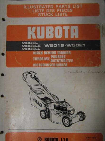 Kubota w5019 w5021 manuale di riparazione officina digitale per tosaerba. - Educación no formal y población marginada.