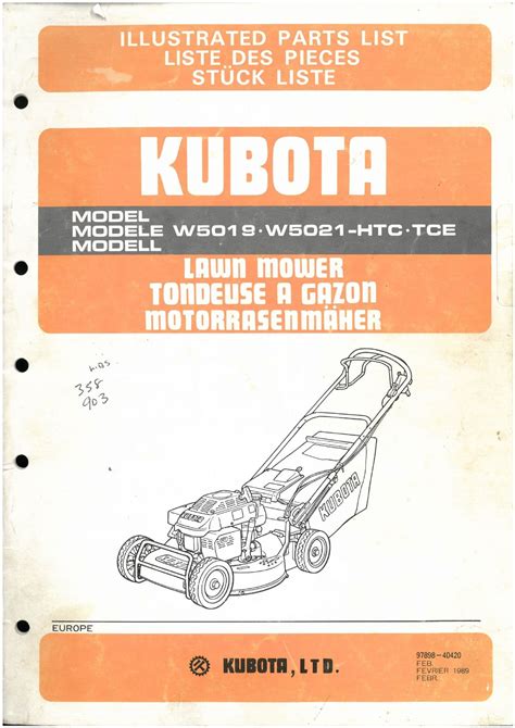 Kubota w5019 w5021 walk behind mower digital workshop repair manual. - Życie codzienne na dawnych ziemiach pruskich.