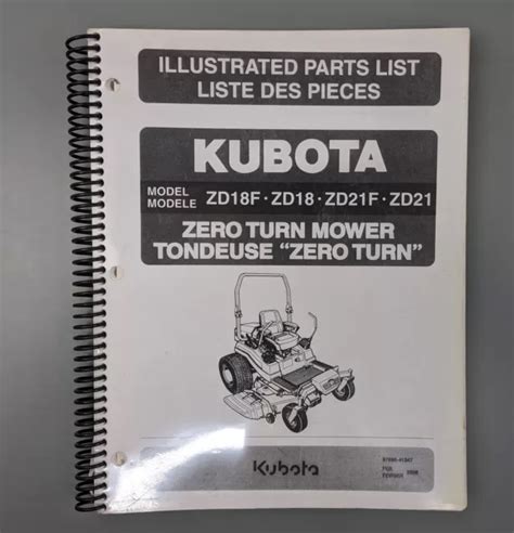 Kubota zd18f zd18 zd21f zd21 zero turn mower parts manual parts manual special order. - Que hay en ese huevo?/ what's in that egg?.