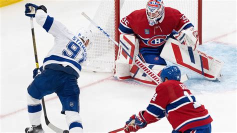 Kucherov scores early, Tomkins earns first NHL win as Lightning beat Canadiens 5-3