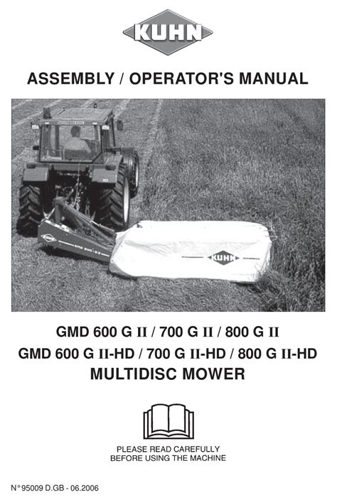 Kuhn gmd 700 disc mower manual. - Iec centra cl2 manuale di servizio.