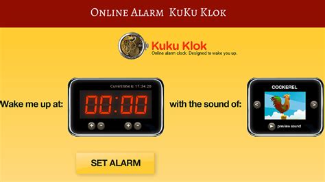 Therefore, Kuku Klok online alarm clock is considered a dual set-up in functions — it acts as an alarming system and a mood booster. The alarm clock is easy to use, it has the current time at the upper part of the display, with a small display section.