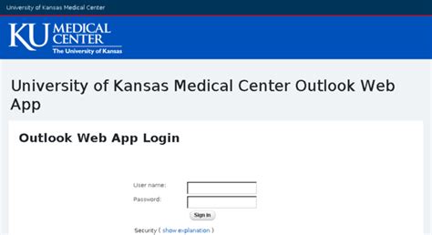 Access to the University of Kansas Medical Center (KUMC) network is restricted to employees, students, or other individuals authorized by KUMC or its affiliates. Use of this system is subject to all policies and procedures set forth by KUMC including the Information Security policies in the policy library. Unauthorized use is prohibited and ...