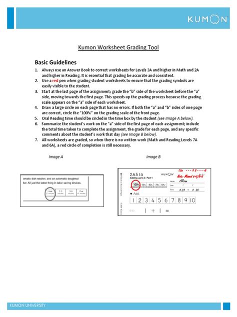 Kumon Worksheet Grading Tool Basic Guidelines Worksheets Library