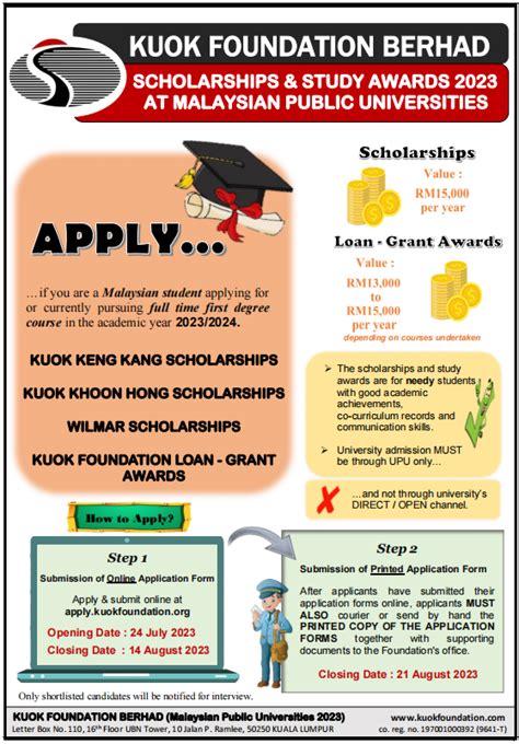 Kuok Foundation Berhad Malaysia Scholarship & Study Award