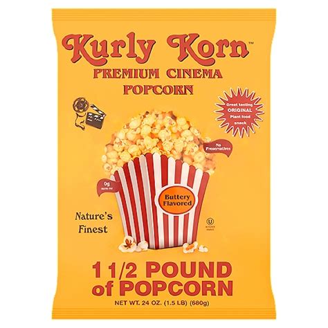 Kurly Korn Buttery Flavored Premium Cinema Popcorn, 32 oz