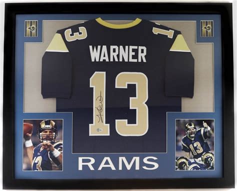 Kurt Warner Signed St. Louis Rams 35x43 Framed Jersey …