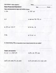Kuta Software Basic Polynomial Operations Answers