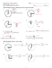 Kuta Software Circumference And Arc Length Answers