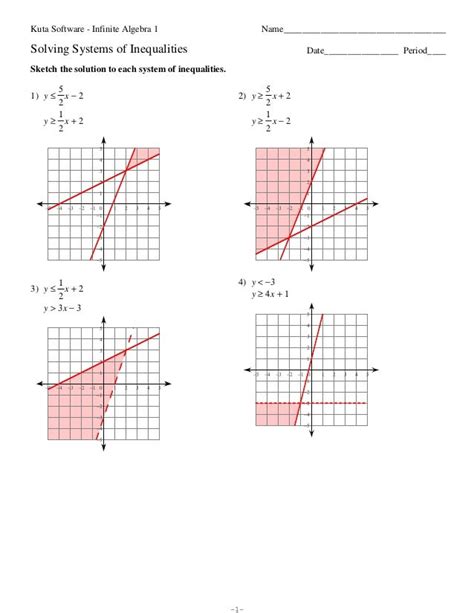 Any point in the shaded region or boundary. Ex: ( , ) contains only points with positive. No. No line can be in only the 1st quadrant. Create your own worksheets like this one with Infinite Algebra 2. Free trial available at KutaSoftware.com. ©W 02q081738 VK8uyt2ah dSkoxft nwCalrCeb ALaL7Cc.h 8 2A4lVlA Cr0ixgGhmtAsq 5r0eLsCevrUvzegdV.4 P ...