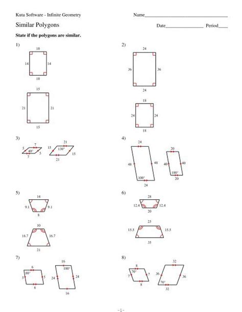 Free Geometry worksheets created with Infinite Geometry. Printable in convenient PDF format. Kuta Software. Open main menu. Products Free Worksheets Infinite Pre-Algebra Infinite Algebra 1. Infinite Geometry. Infinite Algebra 2. Infinite Precalculus. Infinite Calculus .... 