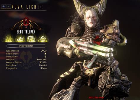Kuva lich progenitor. This is a complete guide for everything there is to know about getting started and hunting Kuva Liches. This is a very long and in-depth guide, but if you ta... 