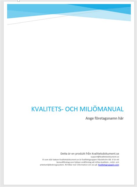 Kvalitets- och milj&ouml;policy - WSP