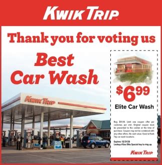 Kwik trip coupons car wash. Kwik Trip Loyalty | Card Application. All the same benefits as Kwik Rewards. 3¢ per gallon off gas at the pump. 5% off most in-store purchases. 
