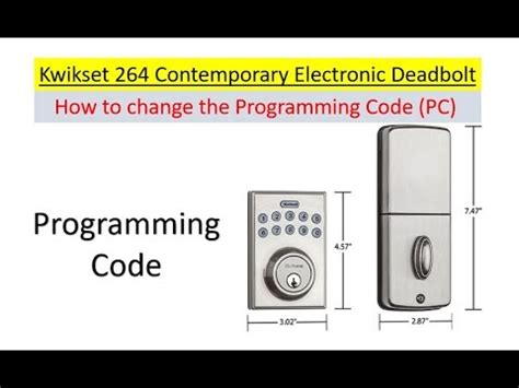 Kwikset 264 programming code. A one-time user code may be used only once, and then it will be deleted immediately after use. Make sure your door is open and unlocked. 1. Enter your existing PC (Programming Code). 2. Press "Kwikset" then "9" then "Kwikset". 3. Enter a new User Code. It must be between 4 and 10 digits. 