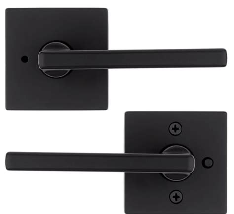 Kwikset 97300-949 Halifax Square Bed Bath Lever in Iron Black