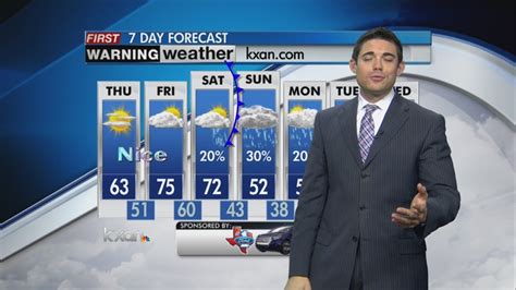 7 Day Forecast. Wednesday 83° / 66° Mostly Cloudy Mostly Cloudy 10&percnt; 83° 66° Thursday 88 ... KXAN Daily Forecast Newsletter SIGN UP NOW. More from KXAN Austin. 