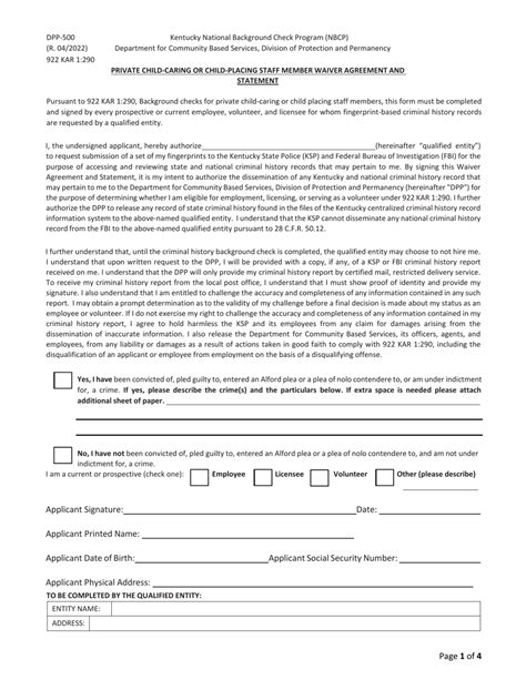 Ky background check form. 00.  The Kentucky National Background Check Program o...