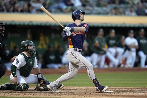 Kyle Tucker hits 3 HRs and drives in 4 runs as the Astros beat the Athletics 6-4