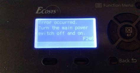 Kyocera f246 error.  Most likely you are getting some sort of unsuitable data coming to the MFP...